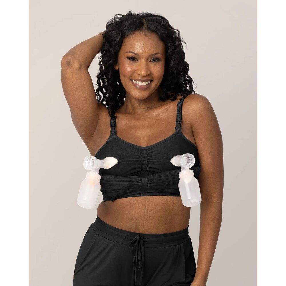 Kindred Bravely Sublime Hands-Free Pumping & Nursing Bra in Black Large